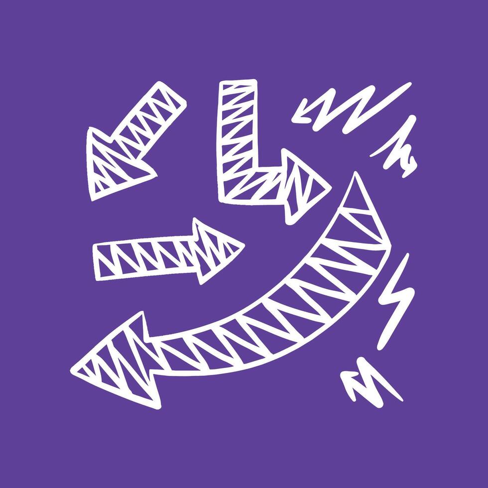 Unique line arrow freehand vector