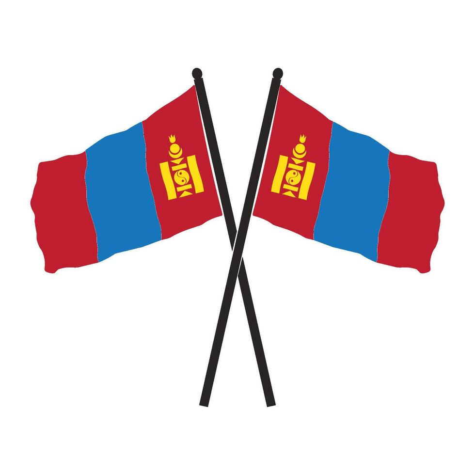 Mongolia flag icon vector
