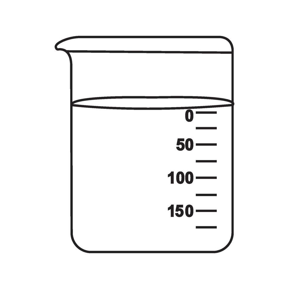 Laboratory measuring cup icon vector
