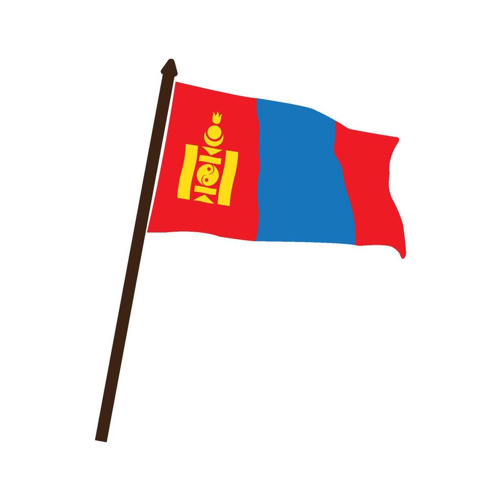 Mongolia flag icon vector