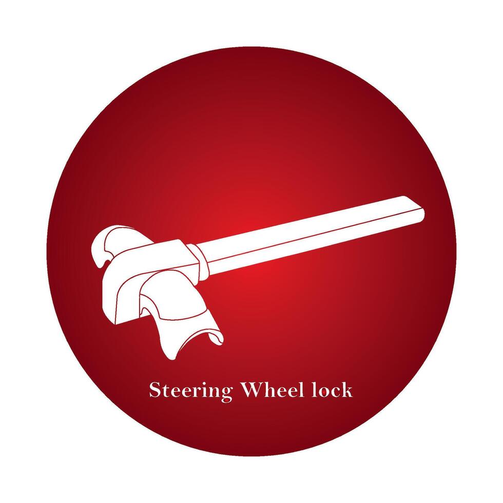 Steering wheel lock icon vector