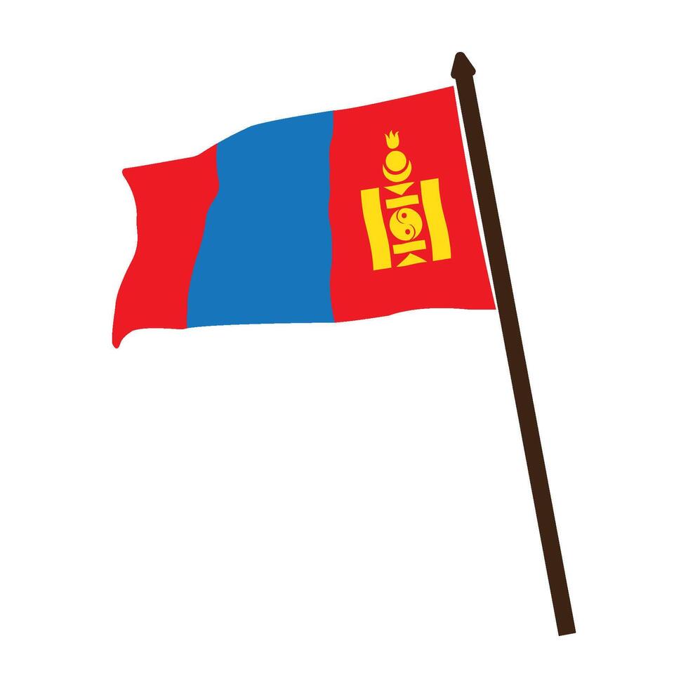 Mongolia flag icon vector