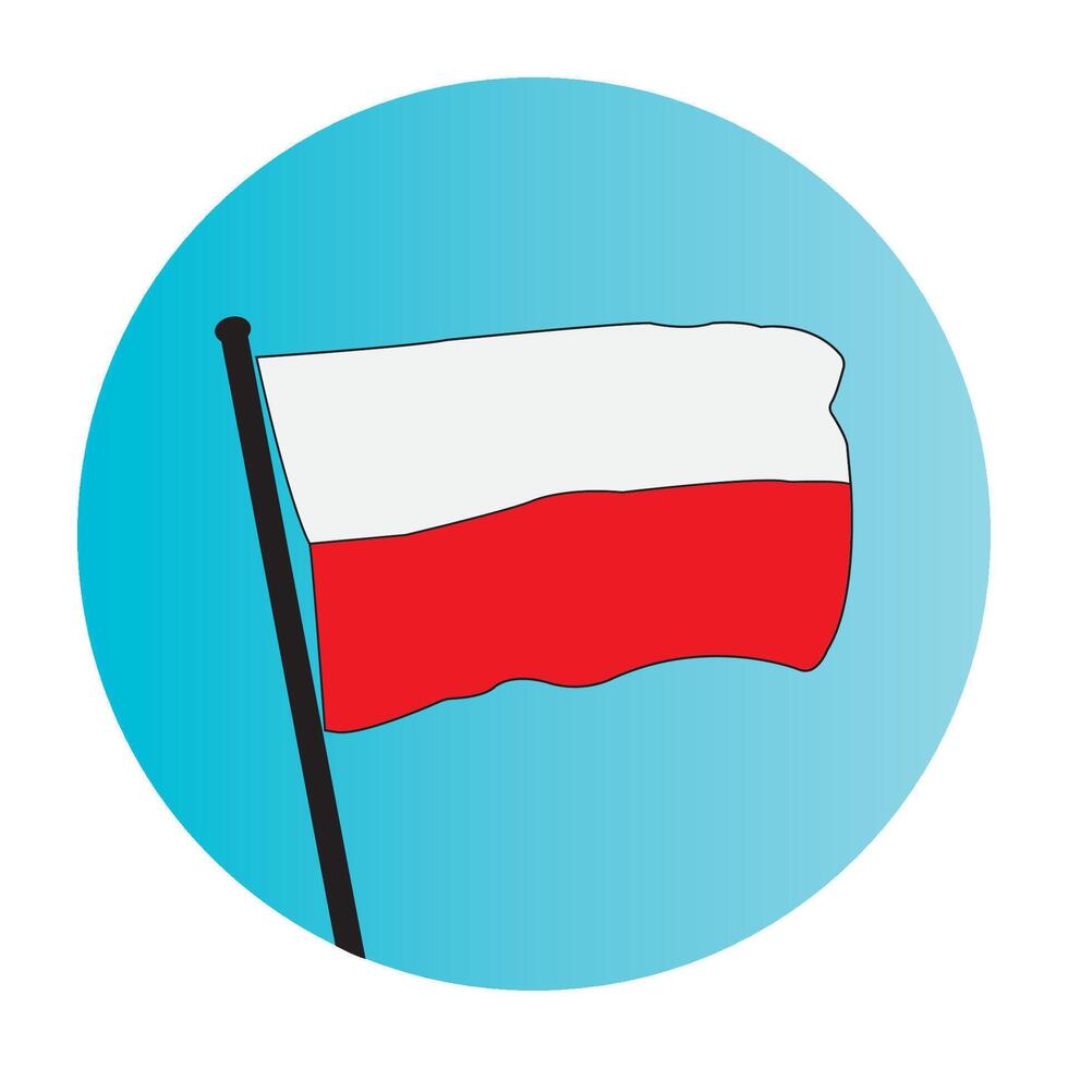 Poland flag icon vector