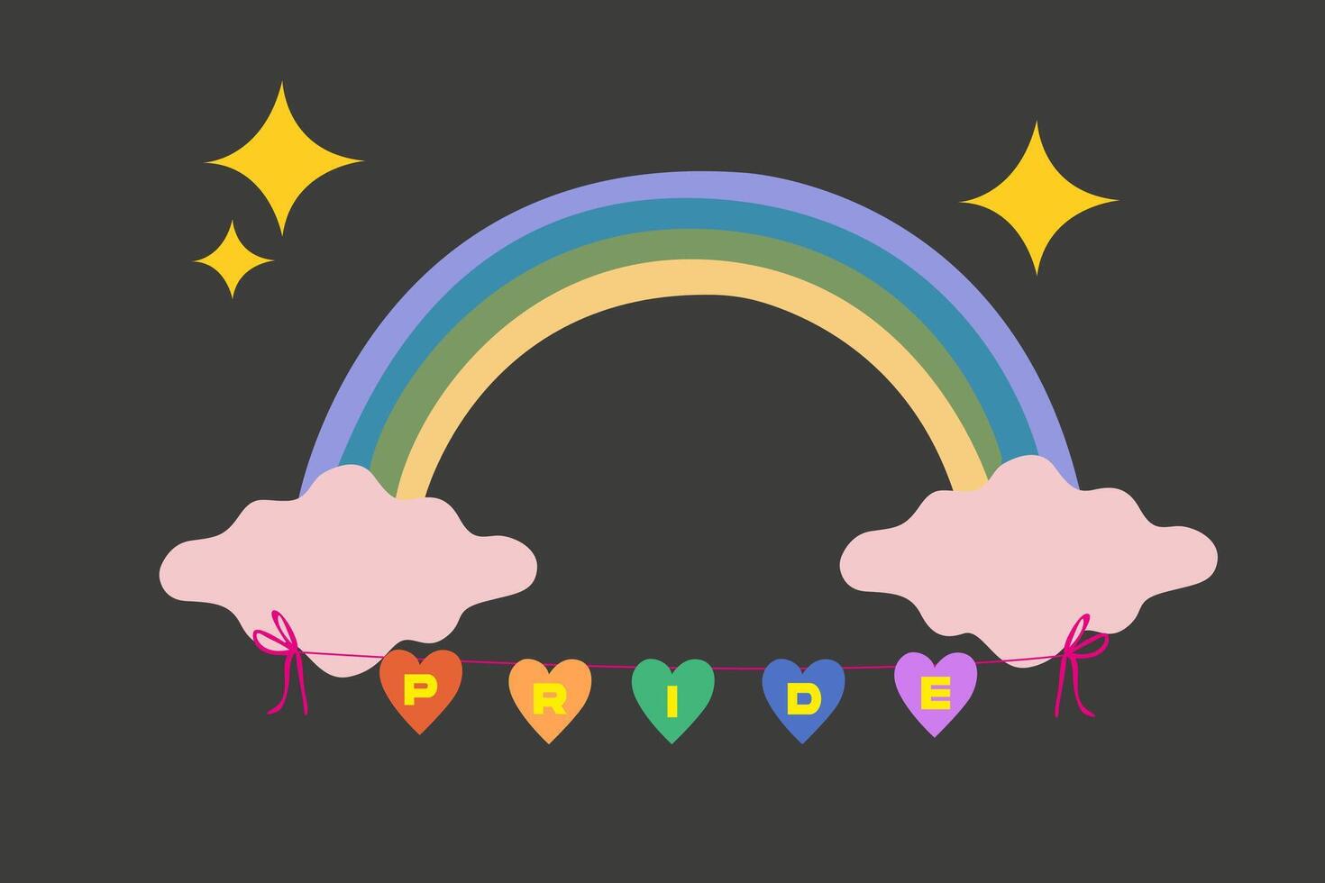 Supporting love freedom. Love has no gender illustration. Love retro illustration. Retro stickers. set of LGBTQ community symbols. Rainbow, clouds, heart, fire and lettering vector