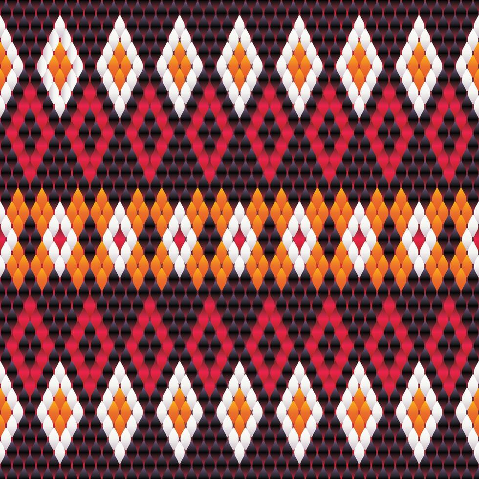 Ikat geometric folklore ornament. Tribal ethnic exture. Seamless striped pattern in Aztec style. Figure tribal embroidery. Indian Scandinavian and Gypsy vector