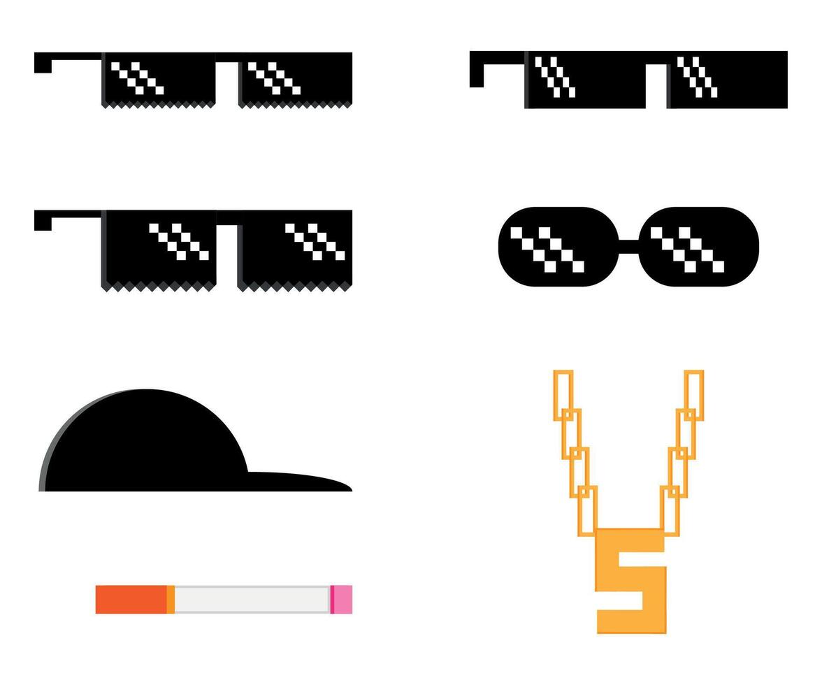 Thug Life elements whole set vector