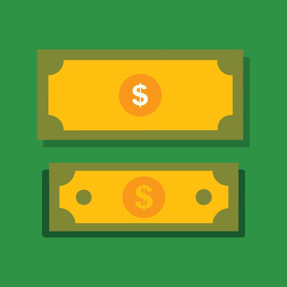 Dollar money currency icon. Simple flat style. Two pile of green dollar bills, paper money, cash payment, business concept vector