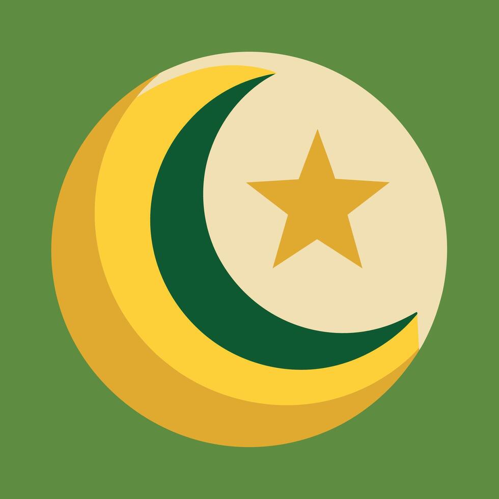 Eid Mubarak moon and star Background vector
