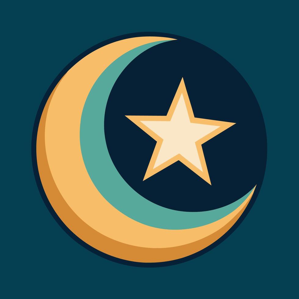 Eid Mubarak moon and star Background vector