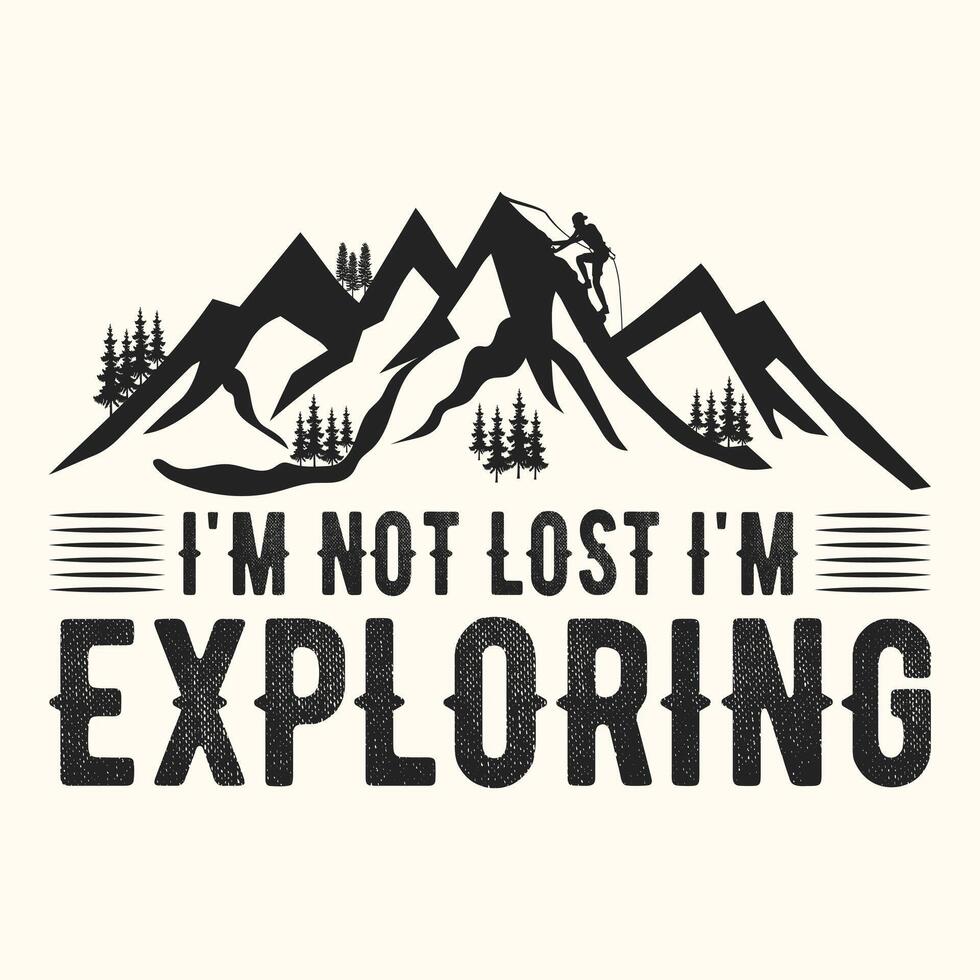 I'M NOT LOST I'M EXPLORING vintage T-SHIRT DESIGN. vector