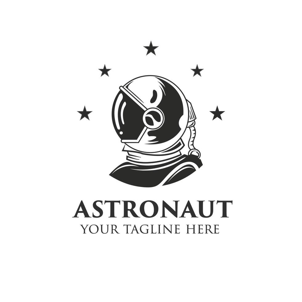 Mascot astronaut logo template in vintage style. vector