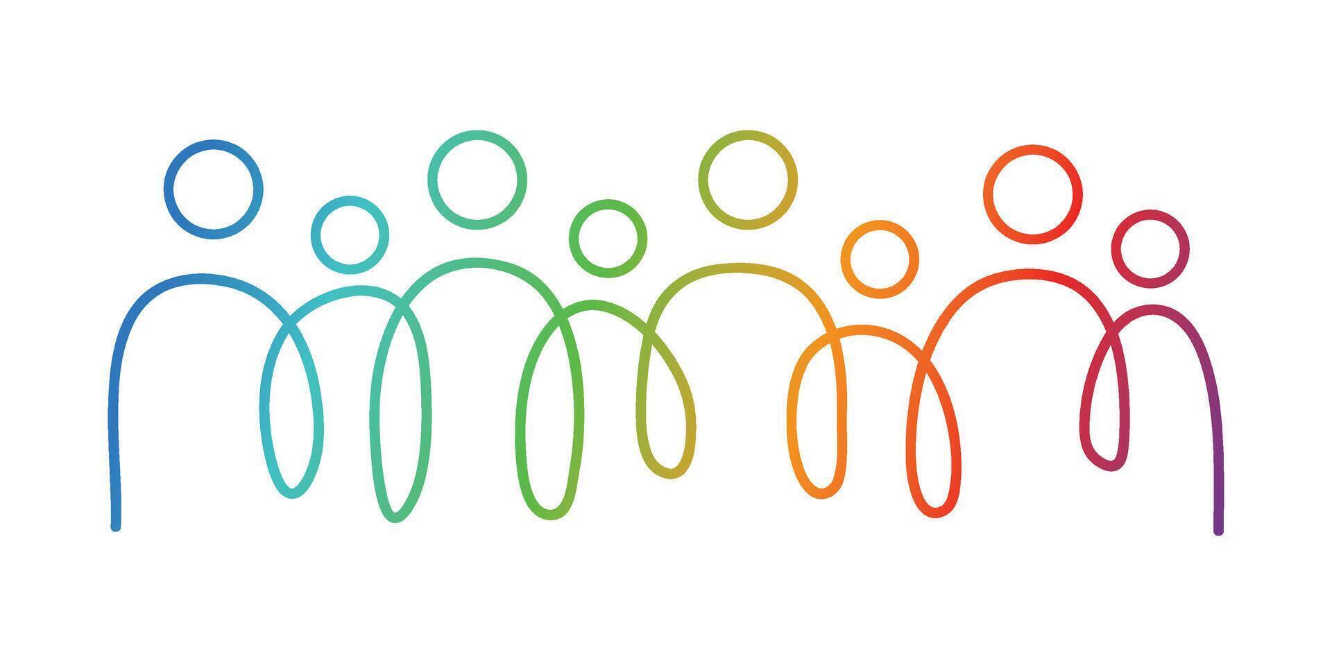 Hand drawn Inclusion and diversity colorful gradations. illustration vector