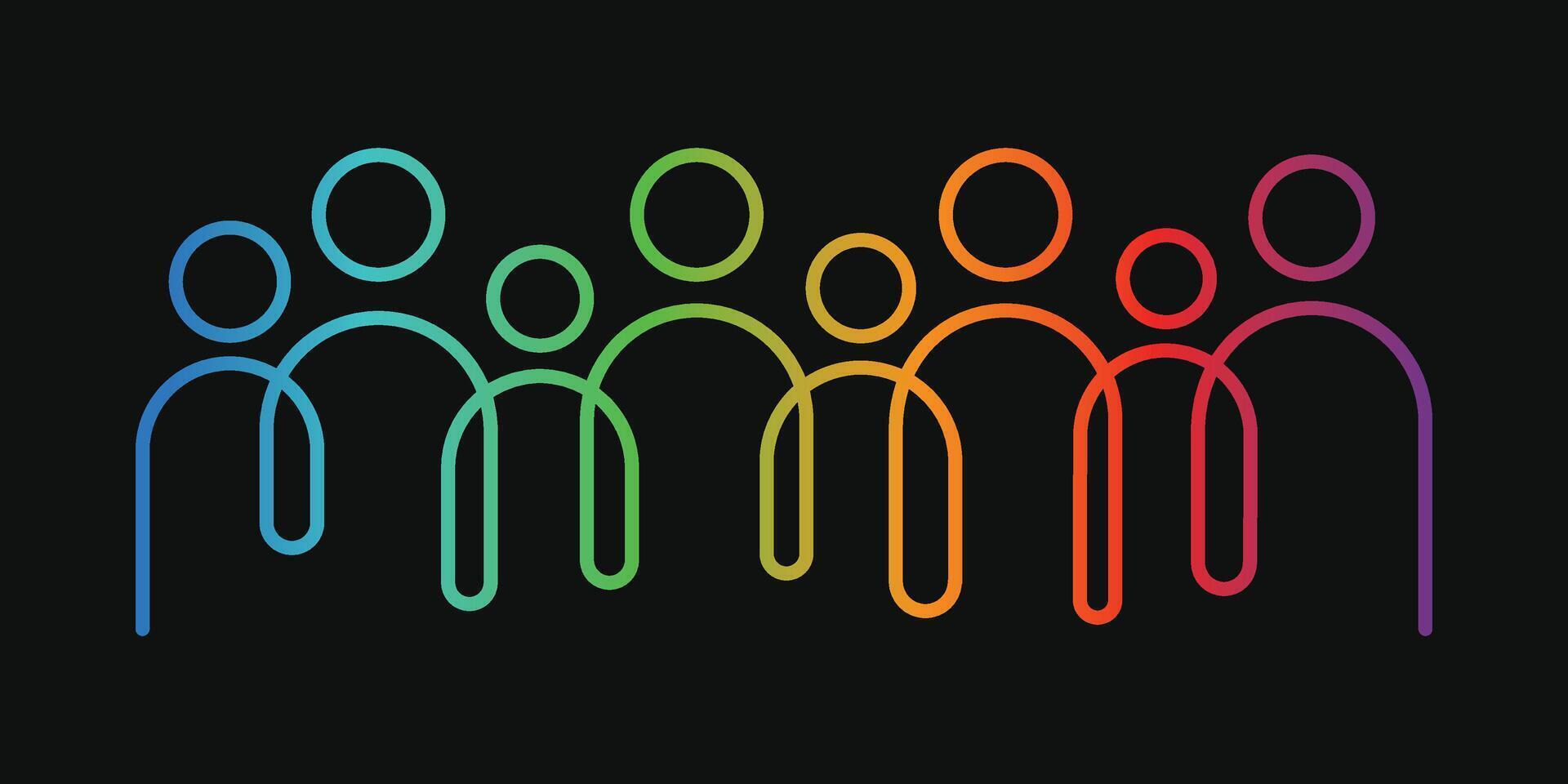 illustration of inclusion and diversity on a black background. illustration vector