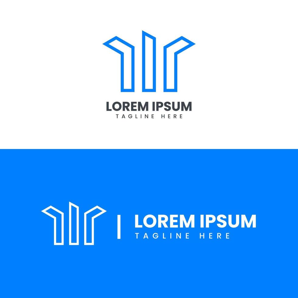 Modern blue M symbol logo design template vector