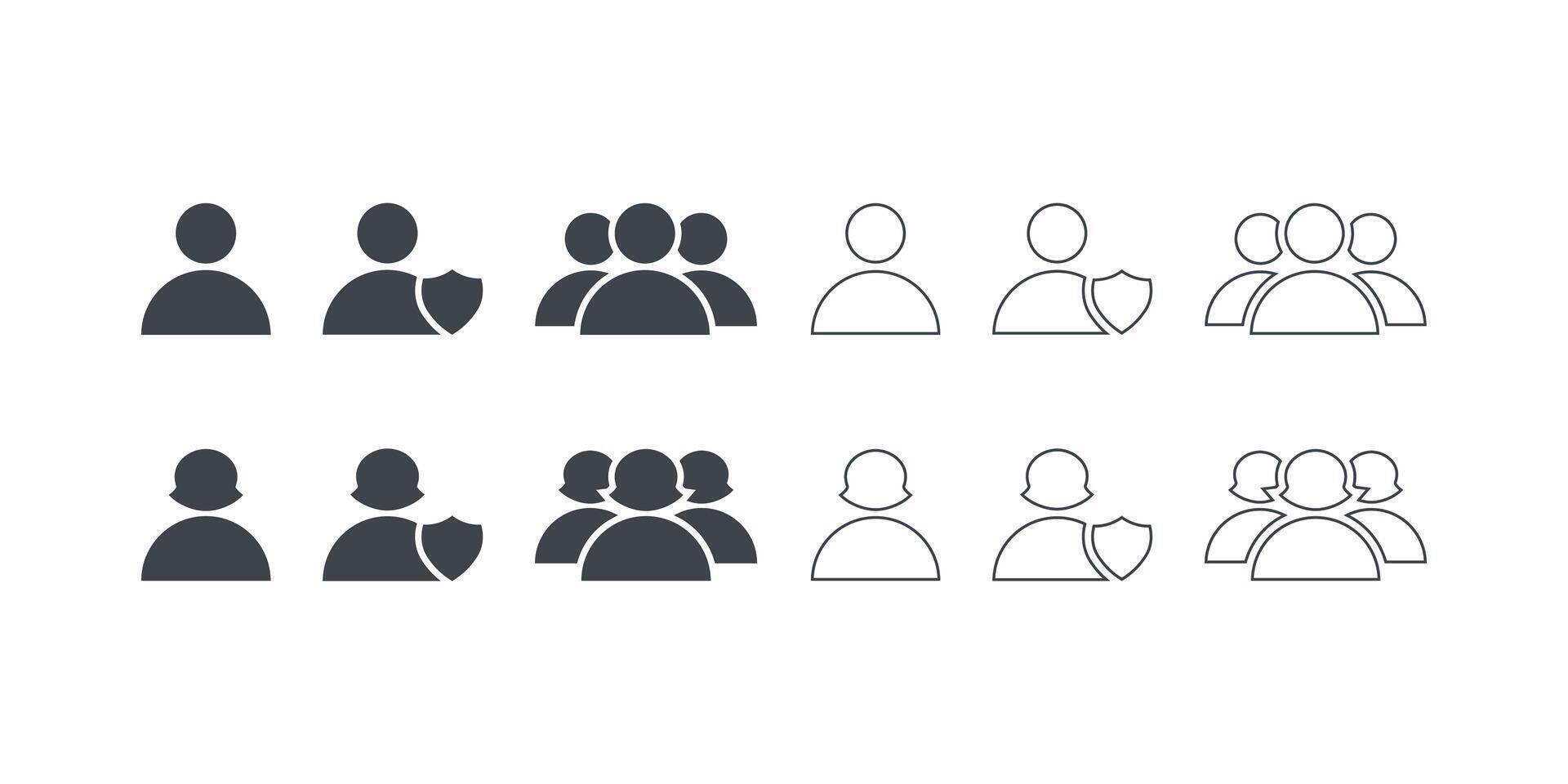 Set of avatars Icon in Flat Design Style vector