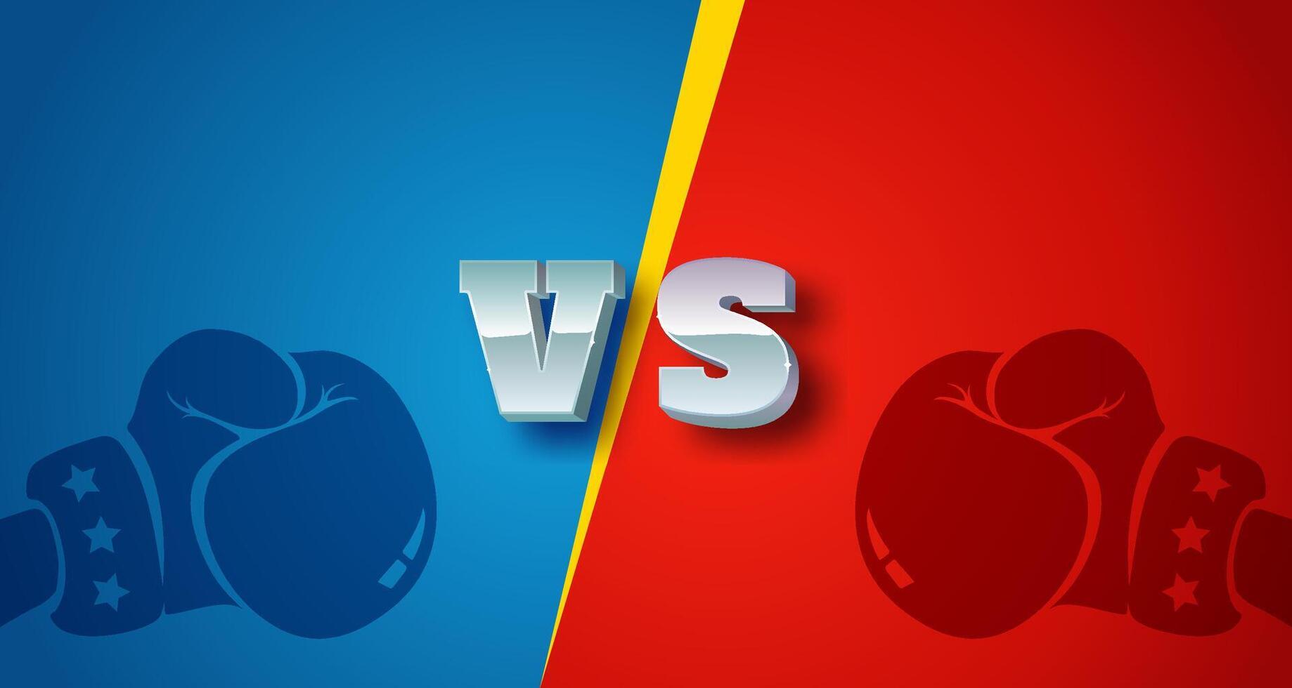 Illustration of a metallic vs letters and two boxing gloves on bright background. Letters VS from metal on bright background. Versus. vector