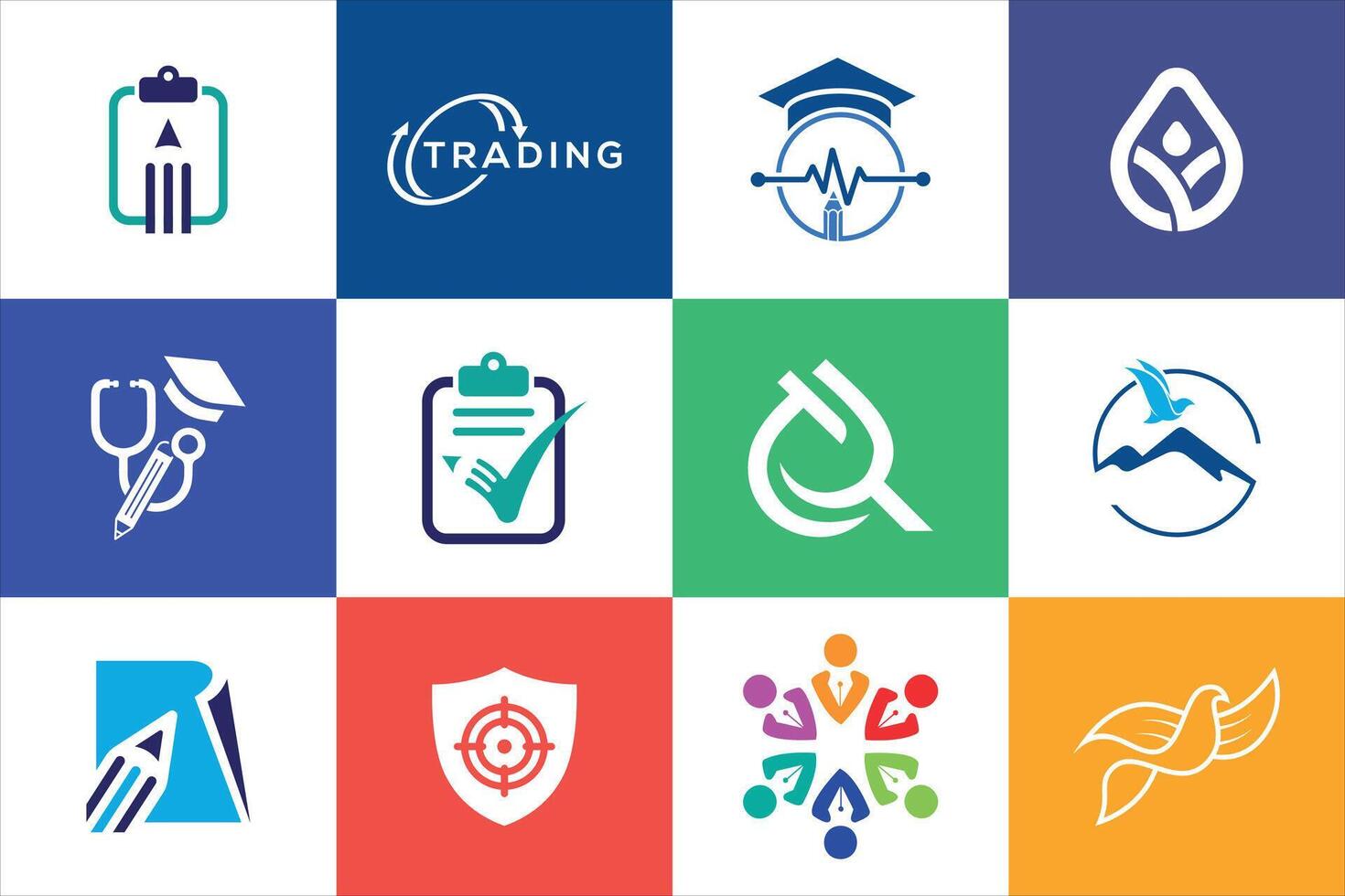 Creative Logo design collection set modern minimal concepts for business brand website social use vector