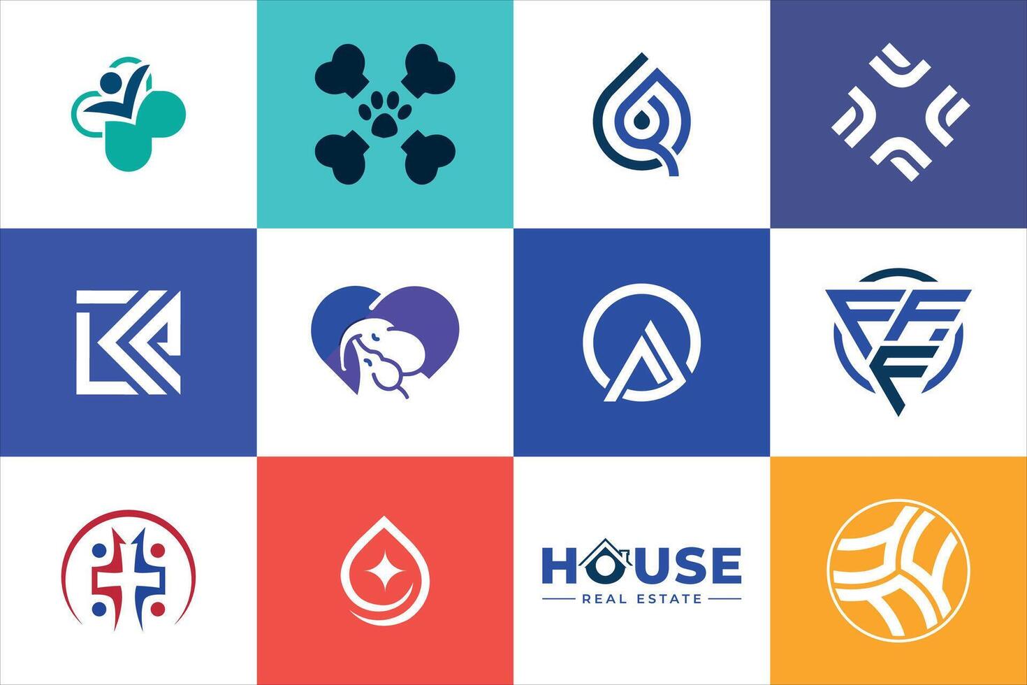 Modern minimal logo design collection set creative concepts for business brand website social use vector