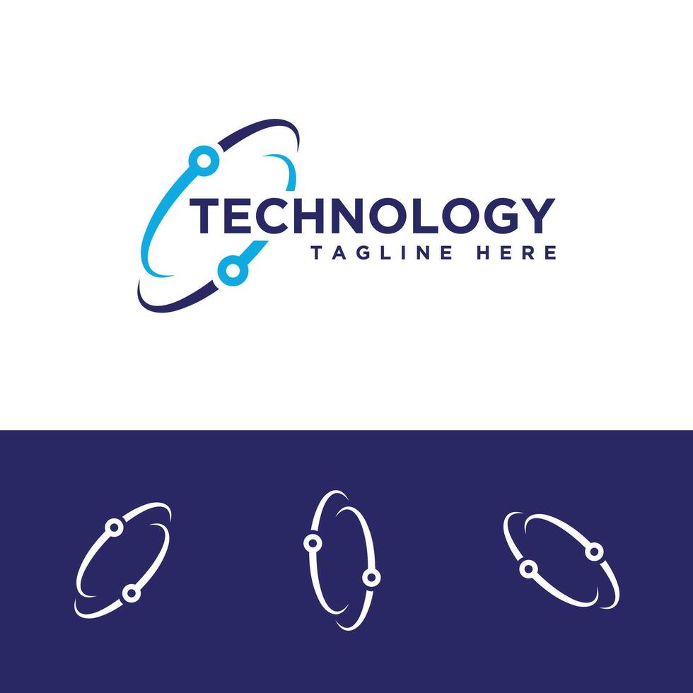 Technology Logo design creative modern minimal for tech business and industry vector