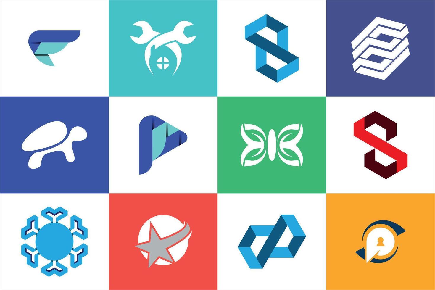 Creative Modern minimal logo design collection flat concept for business brand website social use vector