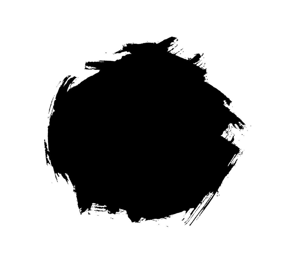 Black grunge round shape vector
