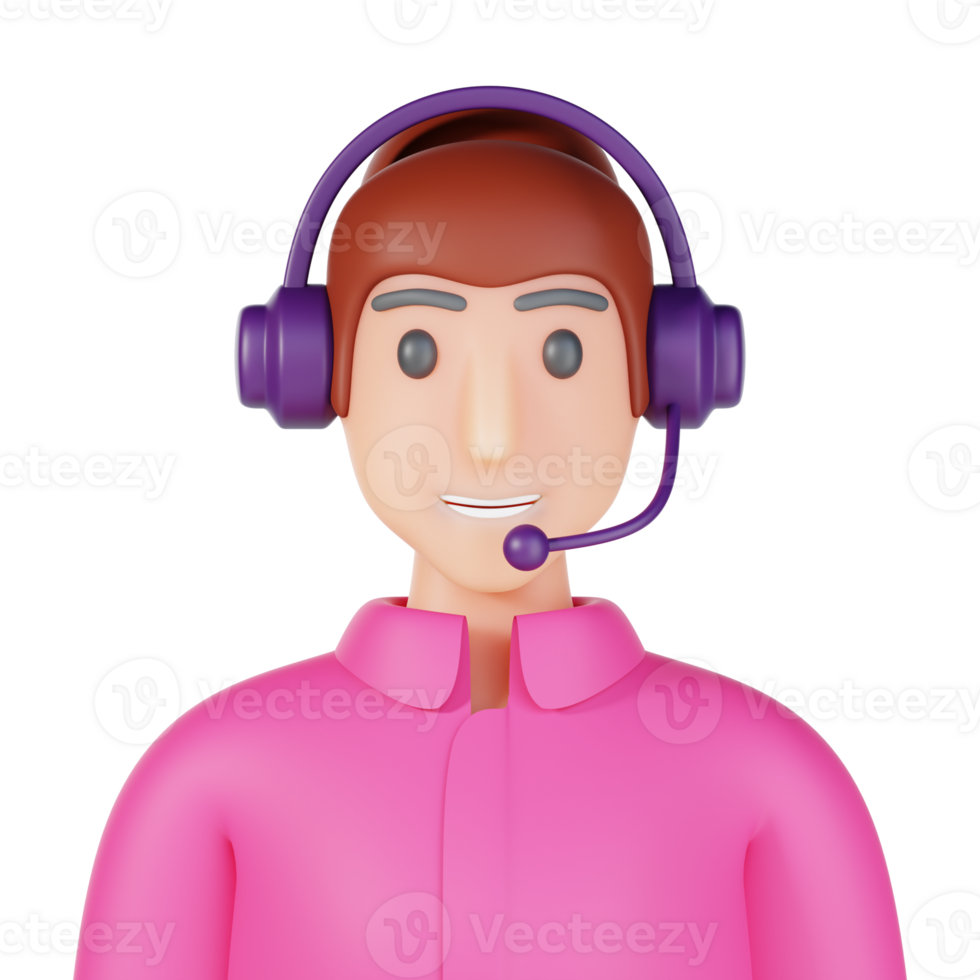 woman avatar call center with headphone png