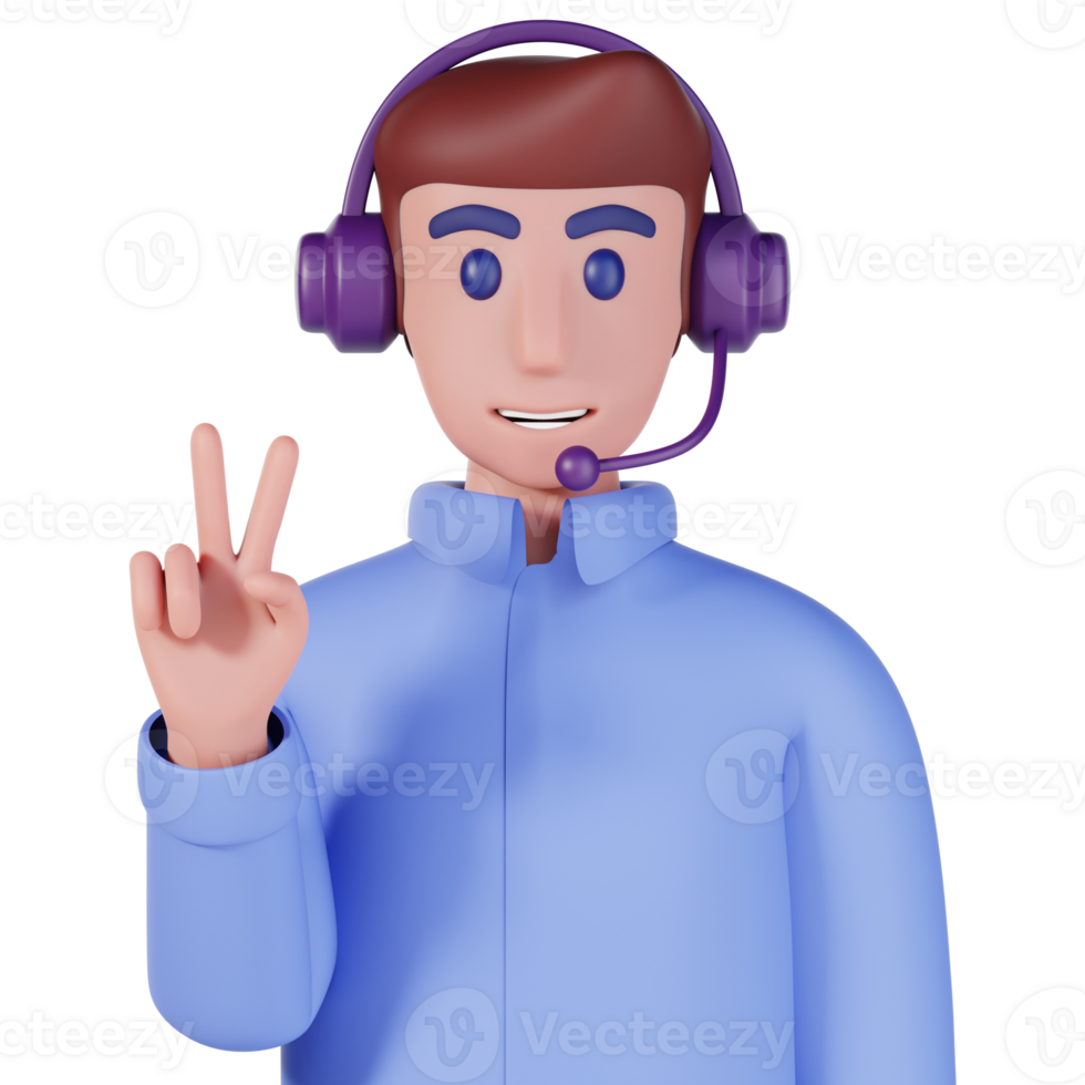 man avatar call center illustration png