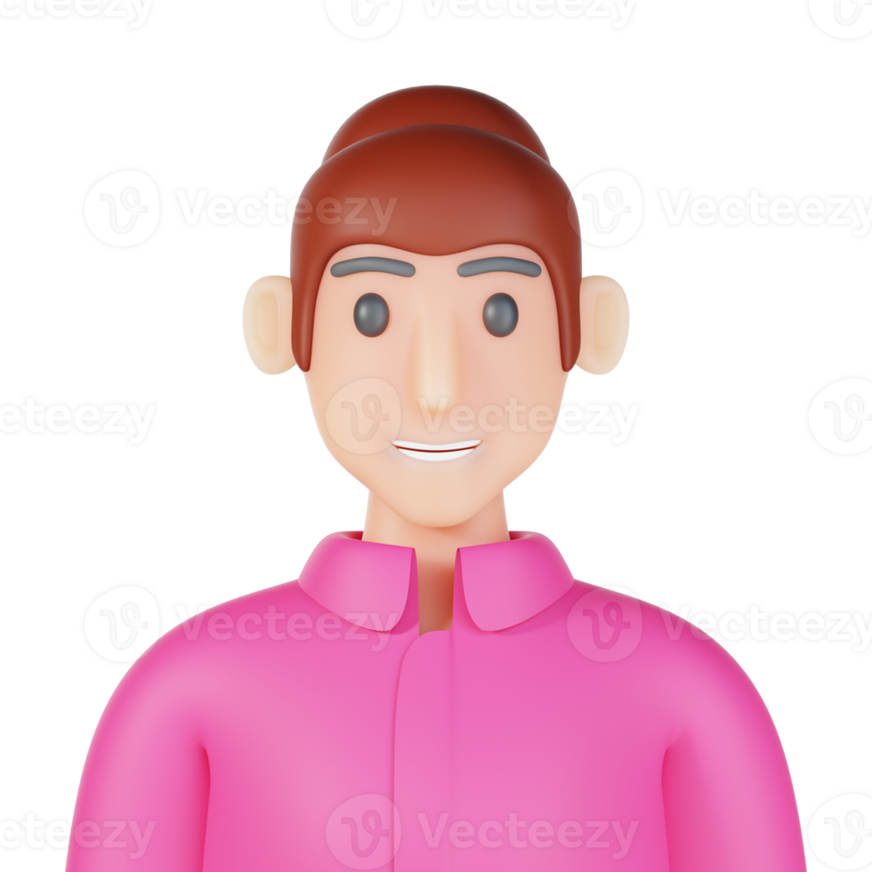 woman cartoon 3d icon with pink shirt png