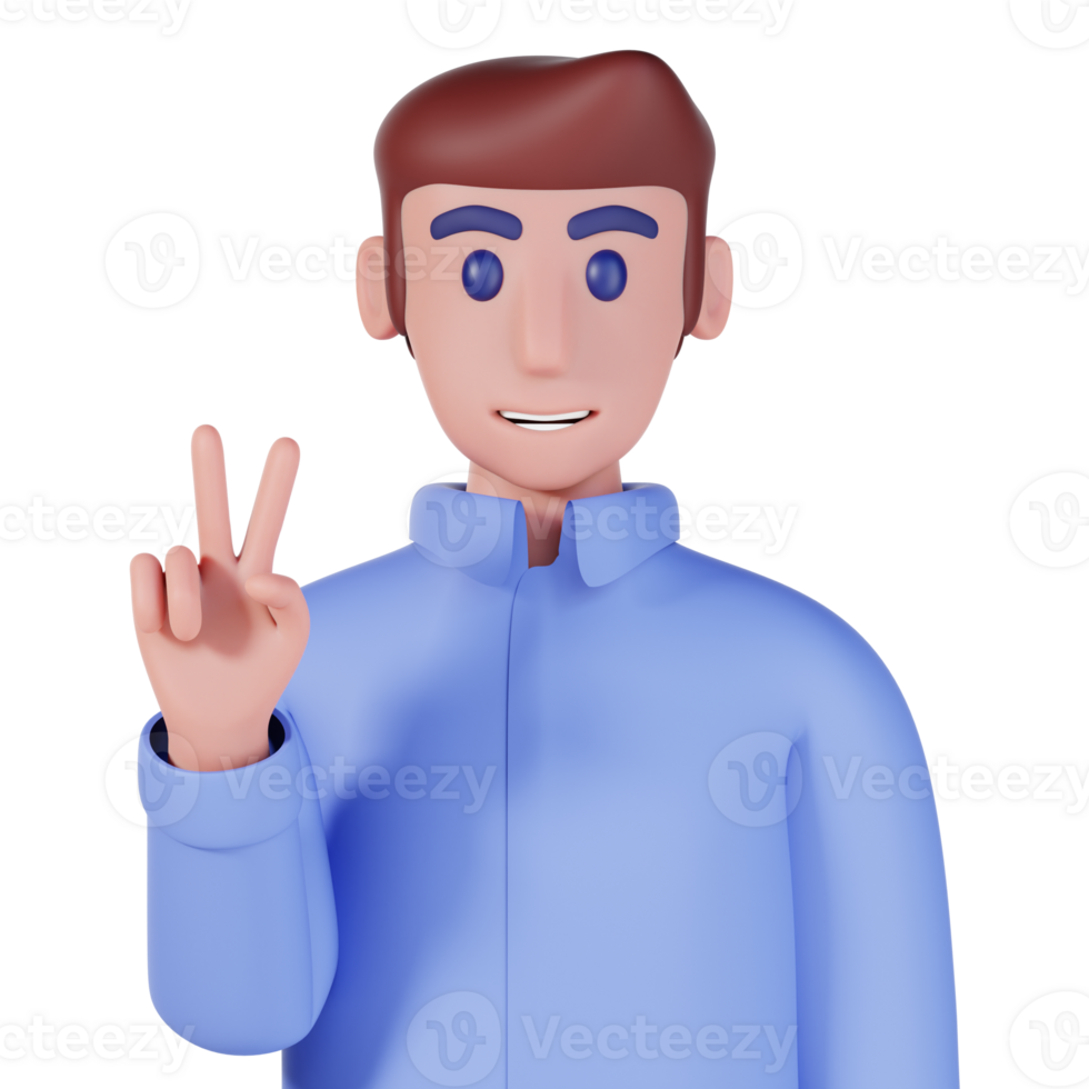 peace gesture man avatar png