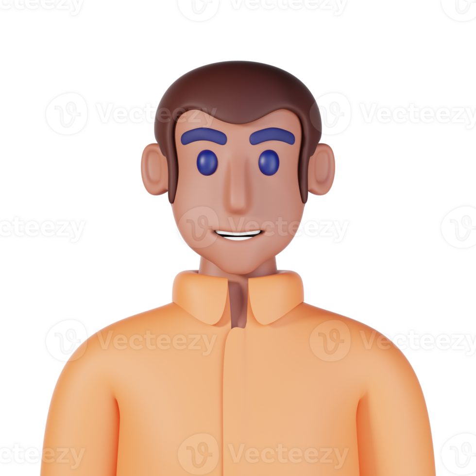 man cartoon orange shirt png