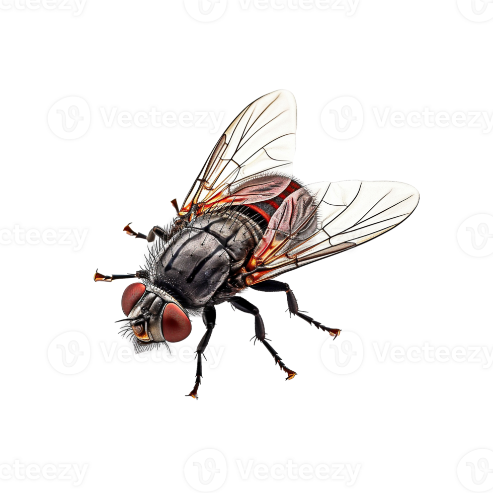 Up-close encounter with a wings flesh fly png