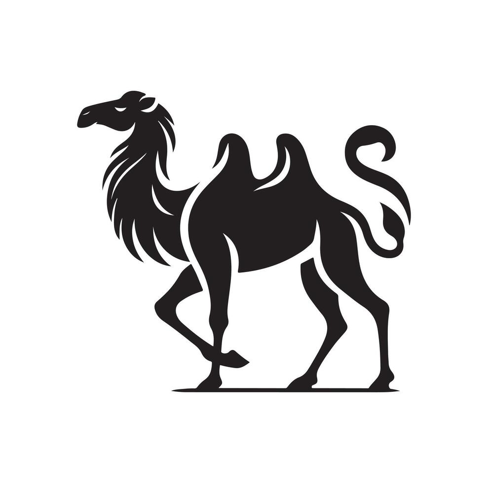 camel silhouettes illustration on white background vector