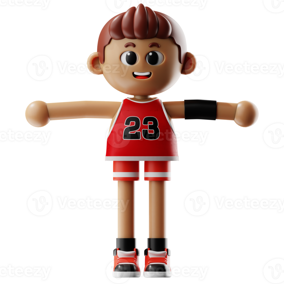 3d Basketball Player Fitness With T POSE png
