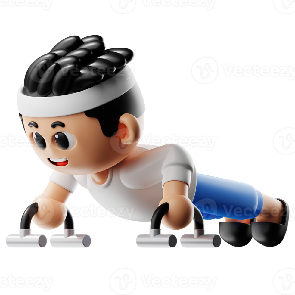 3d Fitness Boy With Push Up Stand And Sweater And Sweater png