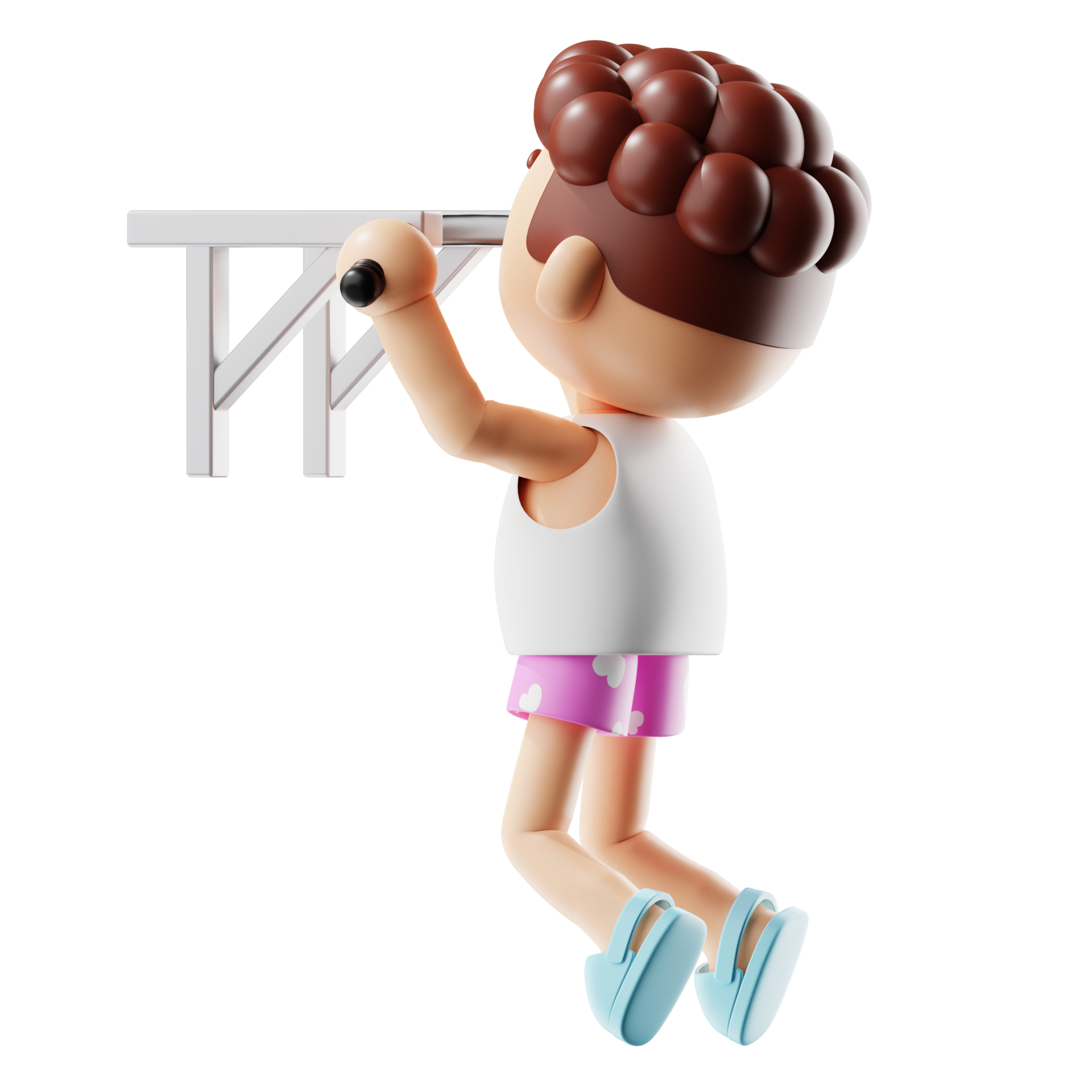 3d Fitness Boy Wearing Pajamas With Pull Up Bar 46301241 PNG