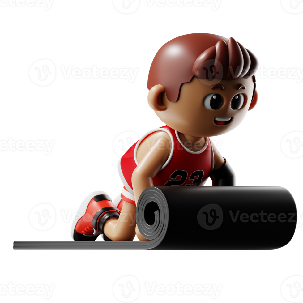 3d Basketball Player Fitness With Yoga png