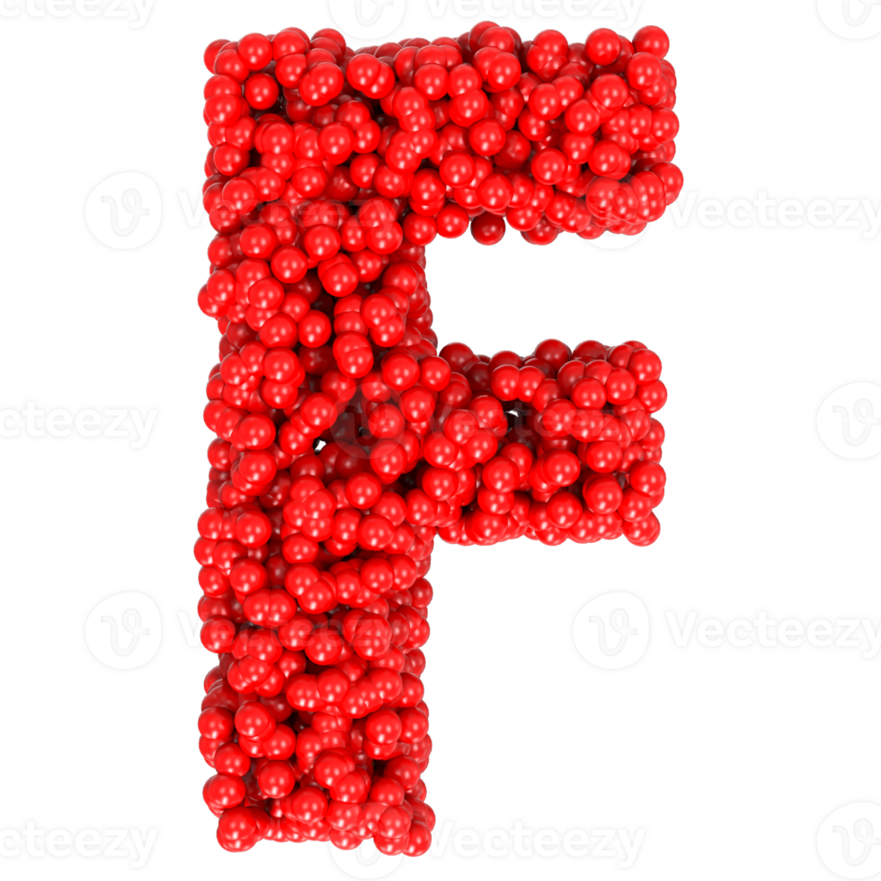 Letter F from balls isolated png