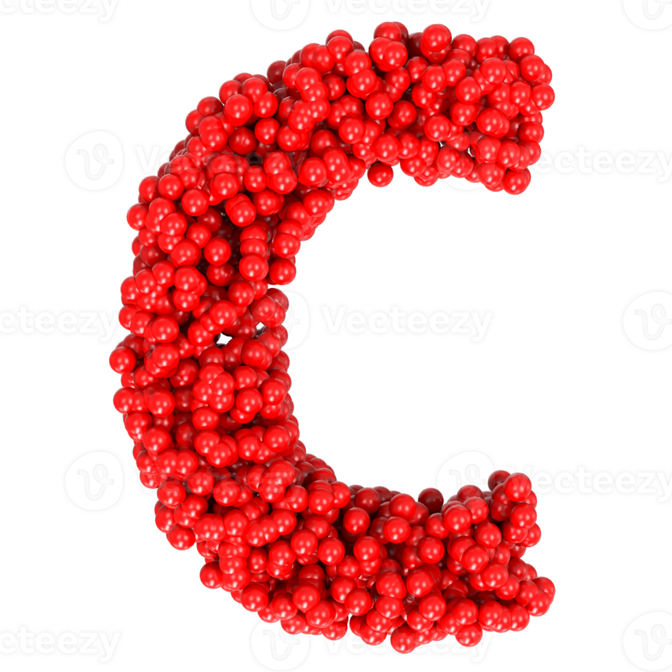 Letter C from balls isolated png