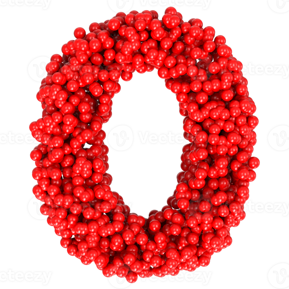 Letter O from balls isolated png