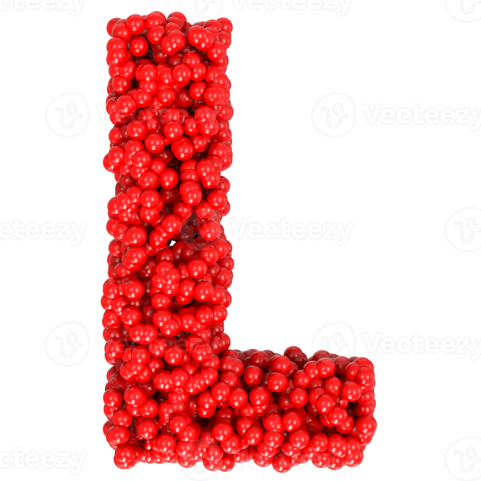 Letter L from balls isolated png