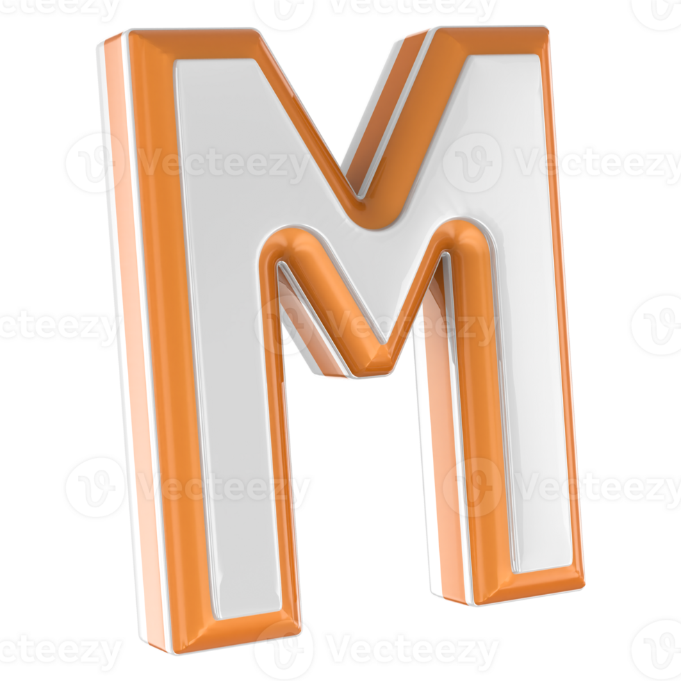 Letter M 3D Render png