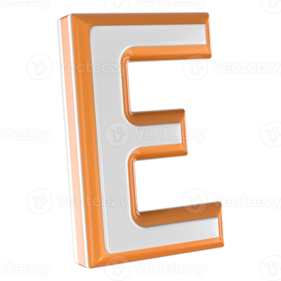 Letter E 3D Render png