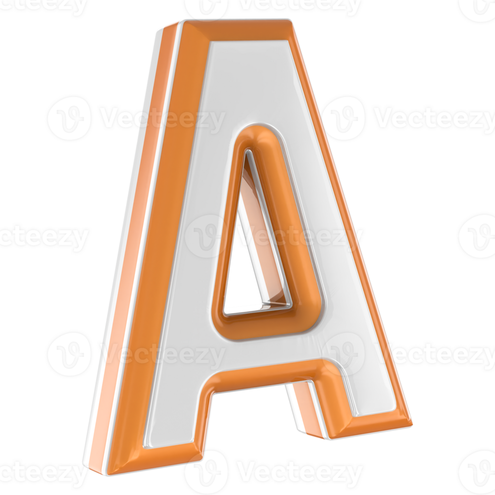 Letter A 3D Render png