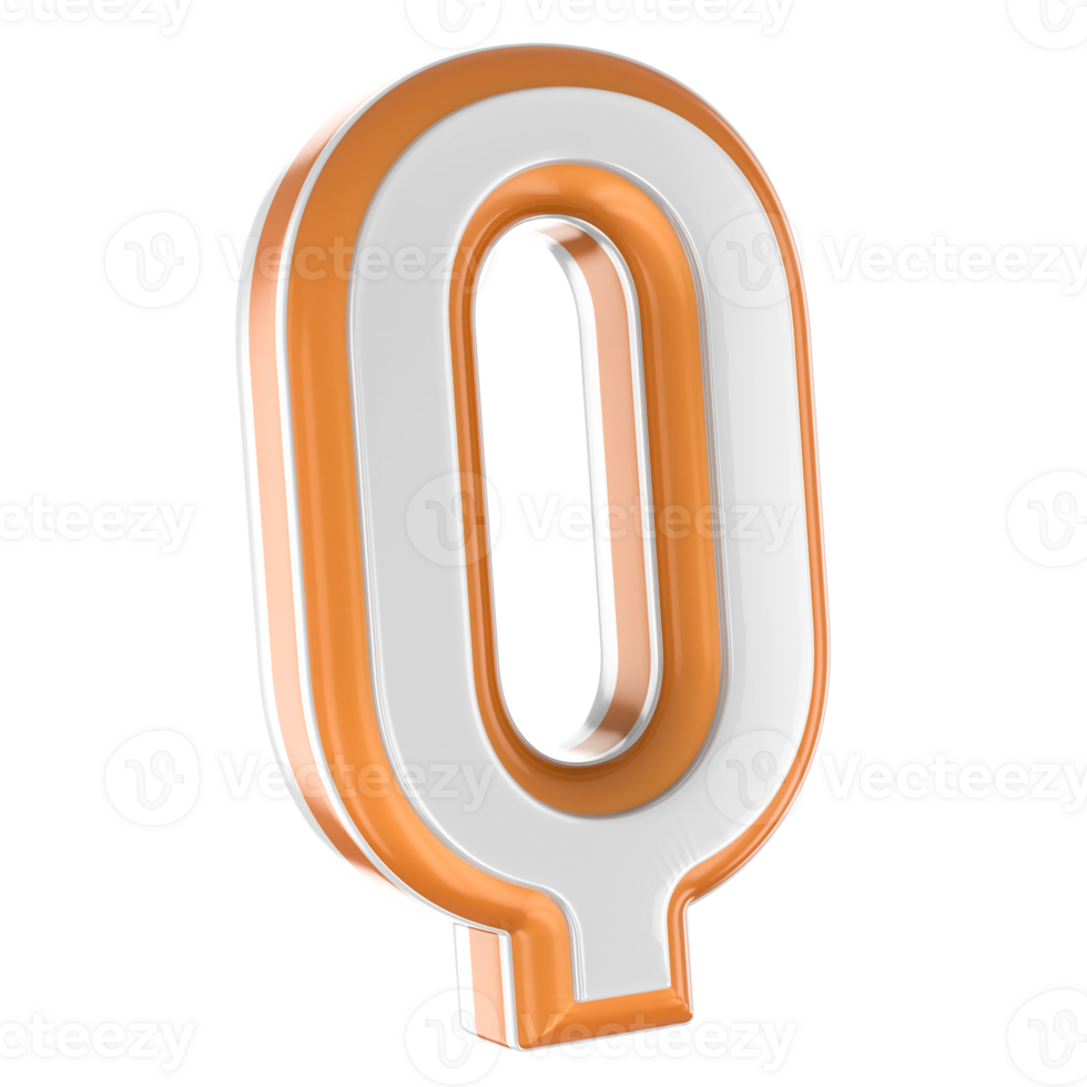 Letter Q 3D Render png