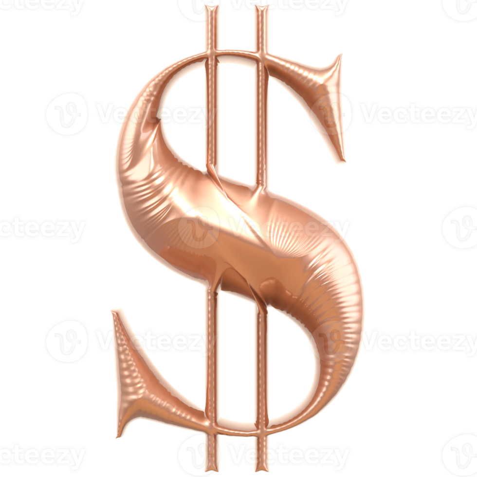 Dollar Gold 3D Render png
