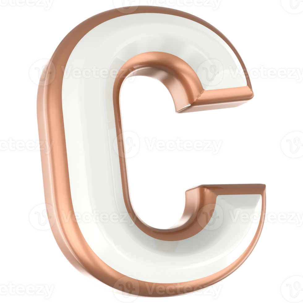 C Font 3D Render png