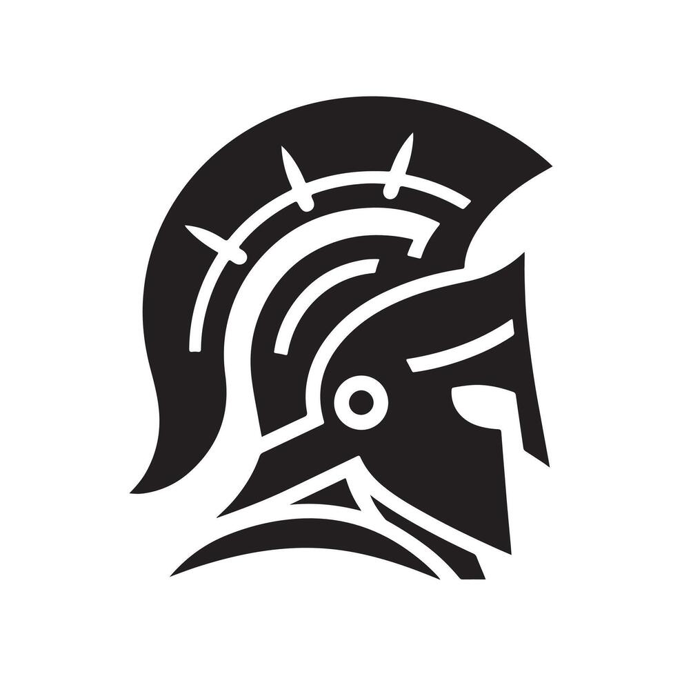 Greek warrior Spartan helmet illustration vector