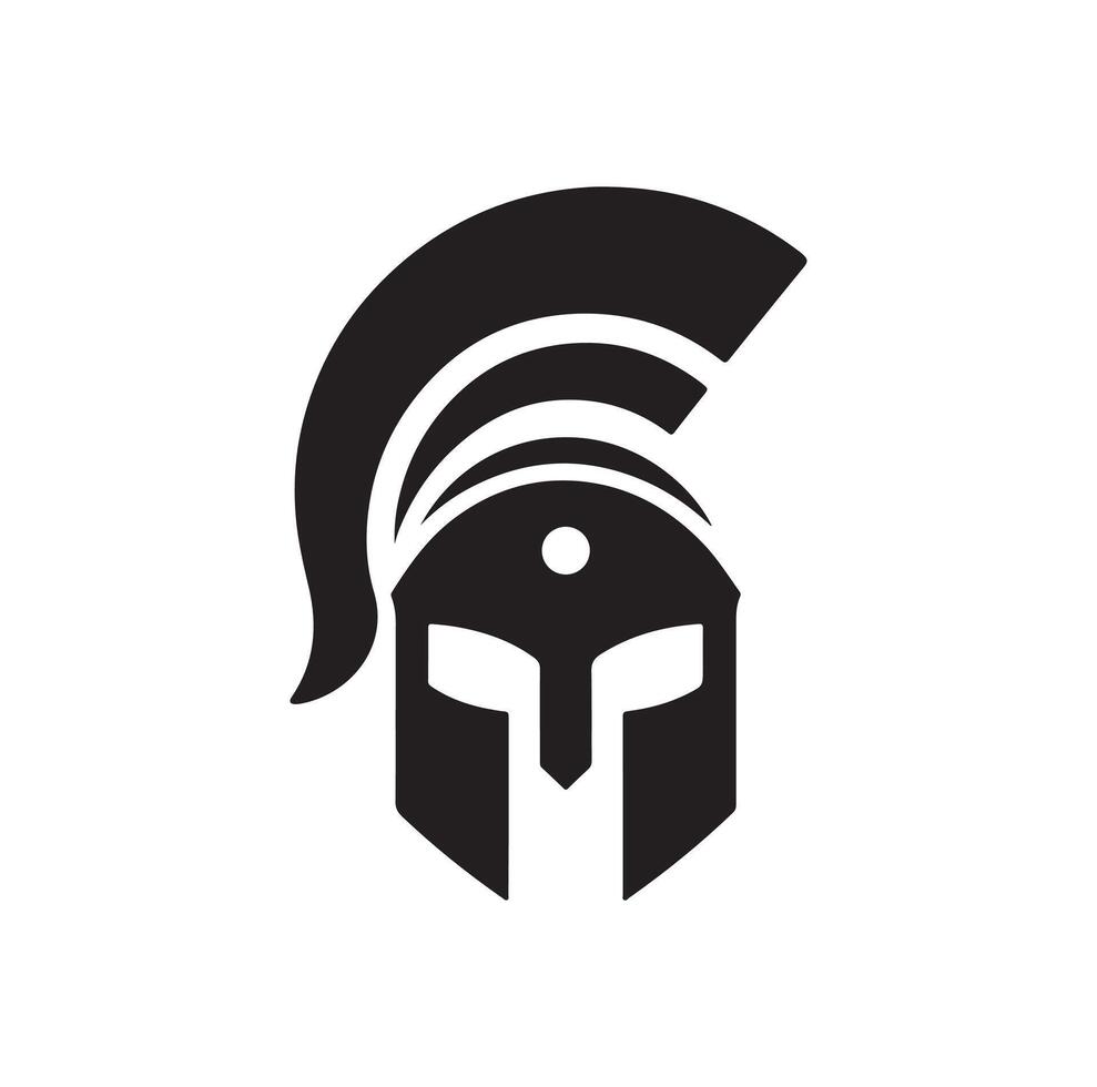 Greek warrior Spartan helmet illustration vector