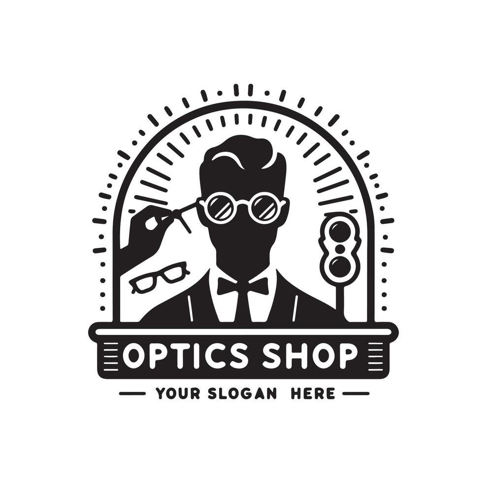 optics store logo illustration vector