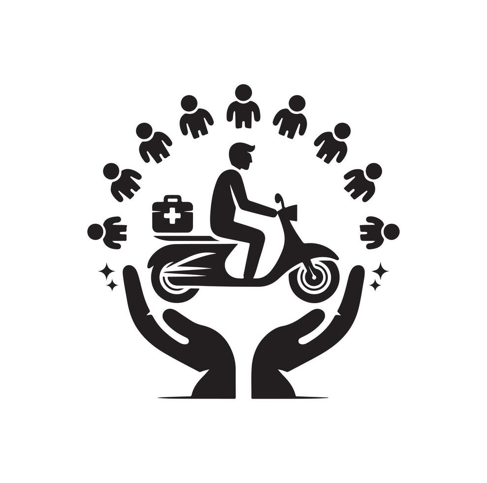 Ride Sharing Logo Design Illustration Symbol Template Flat Style vector